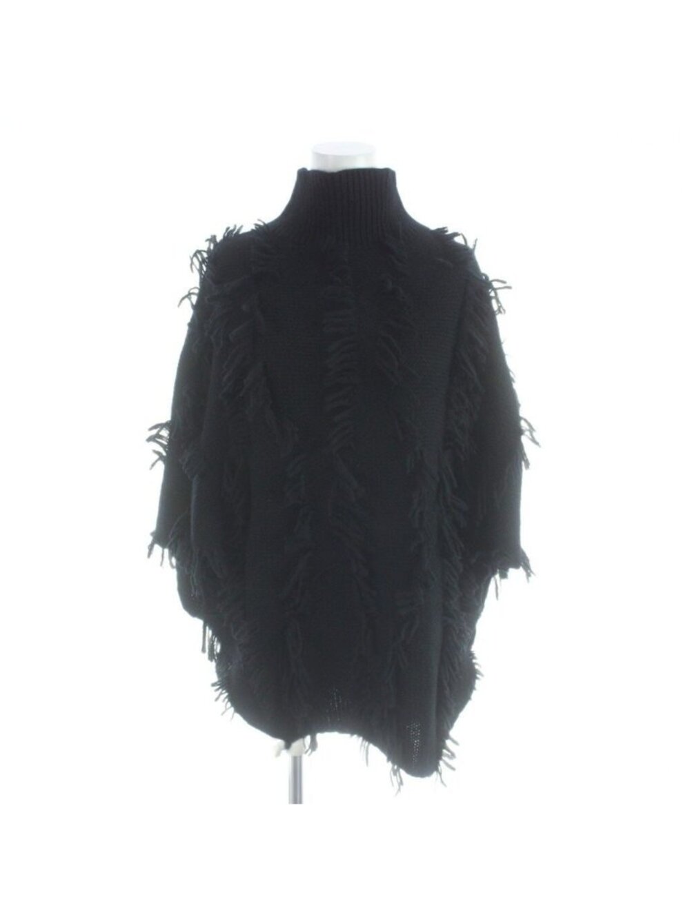 Dior Sleeveless Knit Sweater Poncho Wool Cashmere Blend Black MW